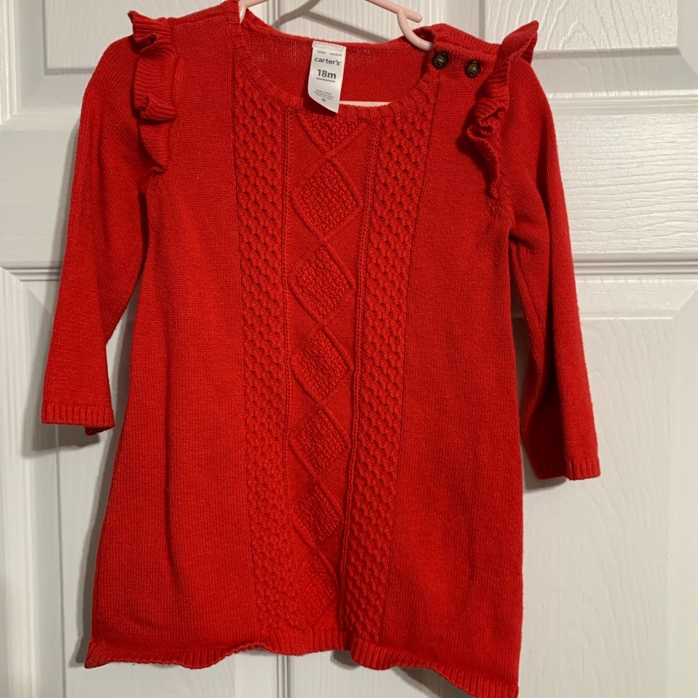 Red sweater dress